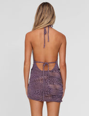INDIGO MINI DRESS PURPLE TIGER