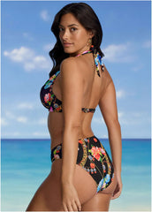 Marilyn Push Up Bikini Top Beaded Floral