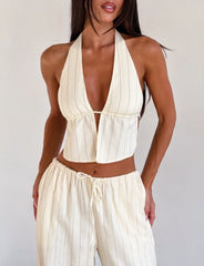 LAINEY TOP BEIGE STRIPE