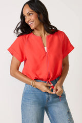 Jill Linen Zip Up Top