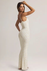 Modal Scoop Neck Strappy Maxi Dress in Floral Print