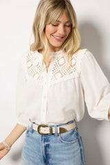 Quarter Sleeve Crochet Blouse
