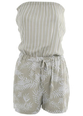 Strapless Romper Green Multi