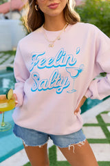 Feelin Salty Purple Graphic Sweatshirt