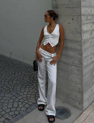 KITTIE TWILL PANT WHITE
