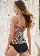Bandeau Tankini Top Set Tropical Nature