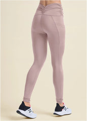 Ruched Waist Leggings Tan