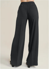 High Rise Wide Leg Trousers Jet Black