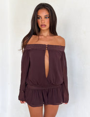 TESSIE PLAYSUIT BROWN