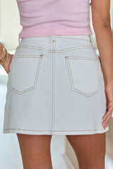 Josie White Denim Mini Skirt