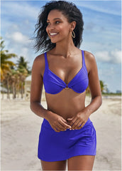 Draped Ring Underwire Top Cobalt Blue