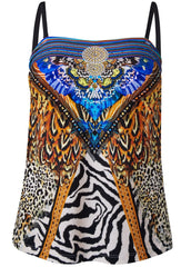 Bandeau Tankini Top Set Jungle Queen