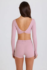 High Waist Mini Shorts in Mauve