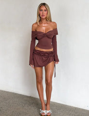 DENALI LONG SLEEVE TOP CHOCOLATE