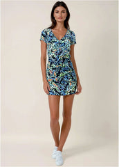 V Neck Mini Dress Parisian Monarch