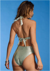Belize Underwire Bikini Top Silver Metallic
