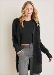 Eyelash Cardigan Jet Black