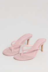 Heeled Thong Sandals in Pink