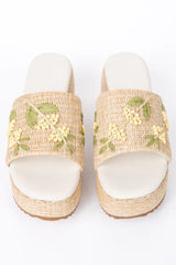 Taniya Yellow Floral Platform Sandal