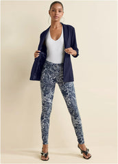 Paisley Print Skinny Jeans Blue Multi
