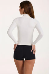 Soft Active Zip Up Jacket in Ivory