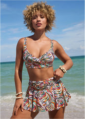 Lovely Lift Wrap Top Earth Swirls