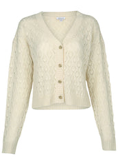 Pointelle Cardigan Beige