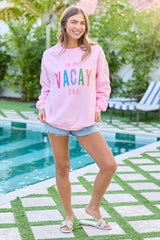 In My Vacay Era Light Pink Graphic Sweatshirt
