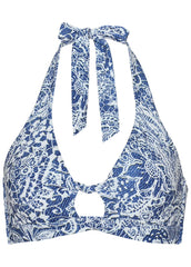 Nassau Halter Top Denim Anglaise Paisley