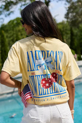 Americas Sweetheart Cherry Yellow Graphic Tee