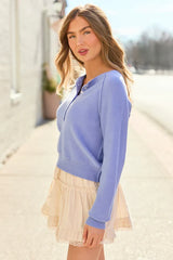 Casey Periwinkle Henley Pullover