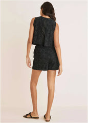 Paisley Eyelet Romper Black