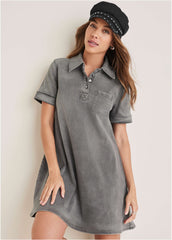 Denim Mini Dress Grey Wash