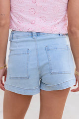 My Favorite Light Wash Denim Shorts