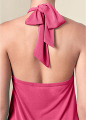 Halter Tie Dress Hot Pink