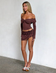 DENALI LONG SLEEVE TOP CHOCOLATE