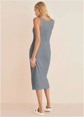 Henley Midi Dress Seafog