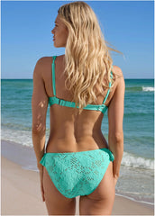 Lace Antigua Twist Underwire Top Light Teal