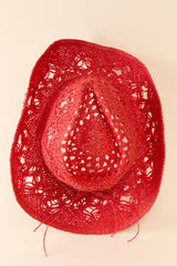 Americana Red Straw Cowboy Hat