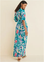 Twist Front Maxi Dress Paradise Floral