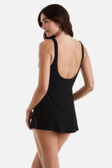 Harper Swim Dress Black Lido Rib