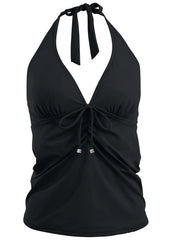 Sicily Halter Tankini Top Black Beauty