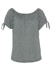 Off The Shoulder Blouse Blue Multi