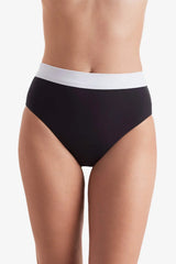 Brooke High Waist Pant Black White Layered Solids