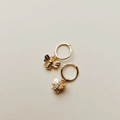Honey Bee Hoop Earrings