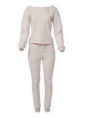 Knot Back Top And Pants Set Vanilla Heather