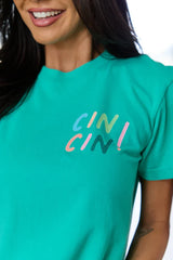 Cin Cin Green Graphic Tee