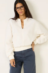Split Neck Ribbed Top