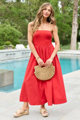 Kassie Red Strapless Maxi Dress SALE