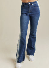 Side Stripe Flare Leg Jeans Denim Multi